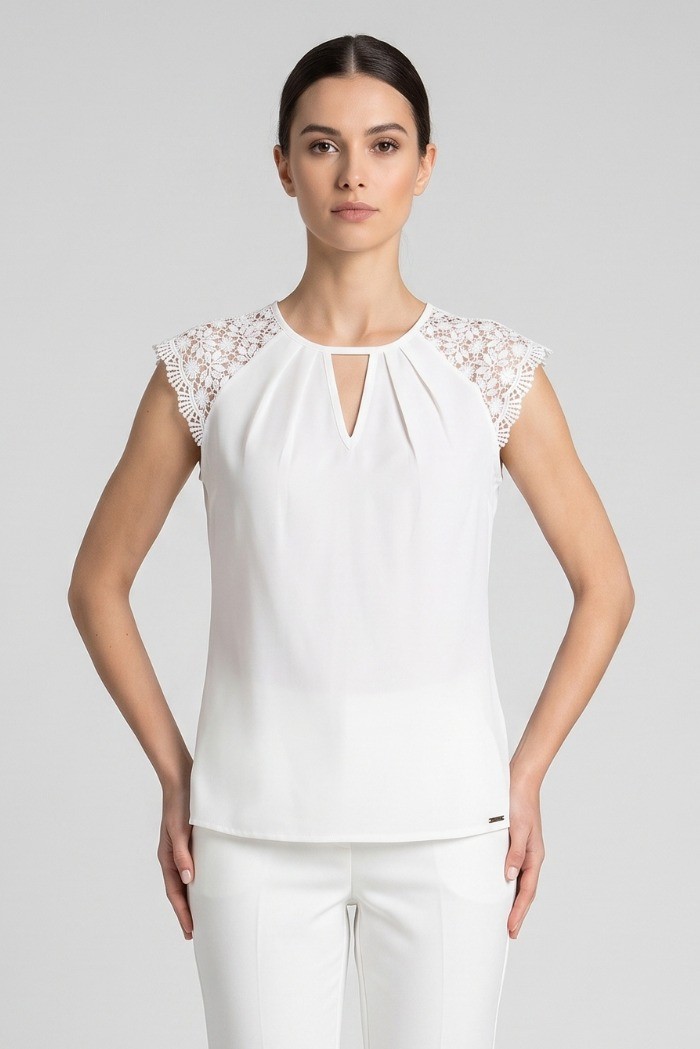 Influencer blusa con spalle in pizzo 03T0026 [2cfd9bac]
