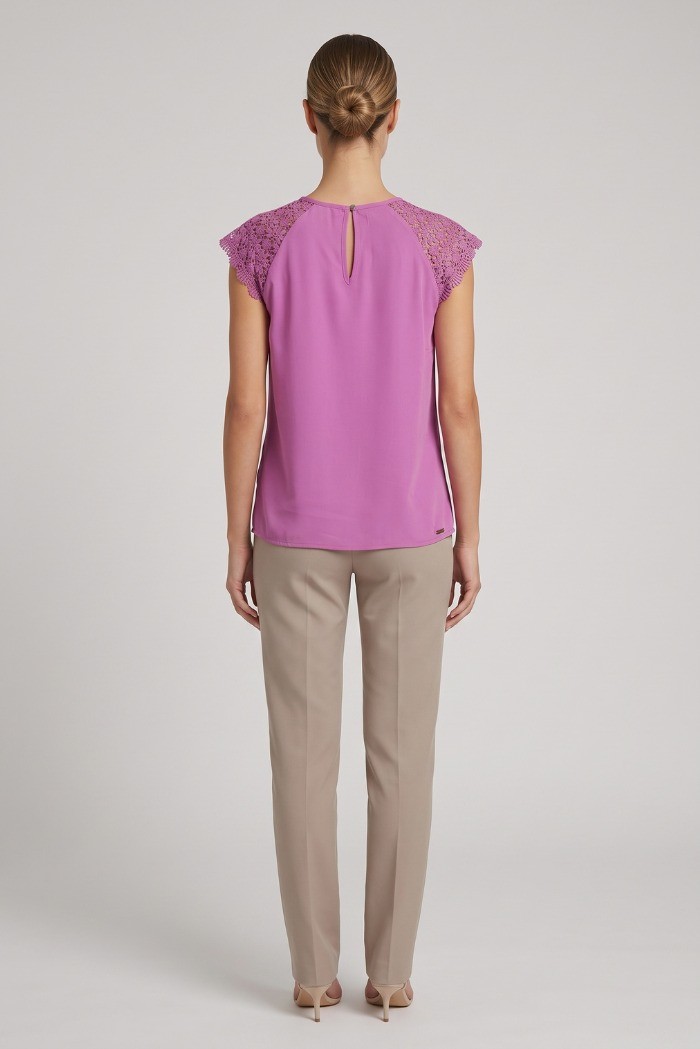 Influencer blusa con spalle in pizzo 03T0026 [1bfc0351]