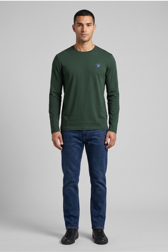 Beverly Hills Polo Club t-shirt a manica lunga con logo ricamato TS450048 [5c83241b]