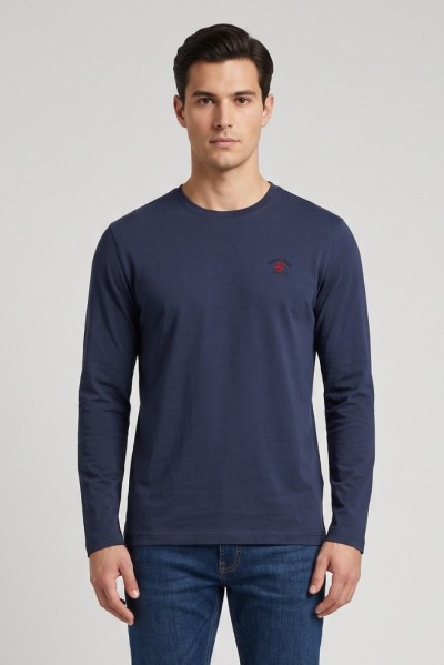 Beverly Hills Polo Club t-shirt a manica lunga con logo ricamato TS450048 [835e5570]