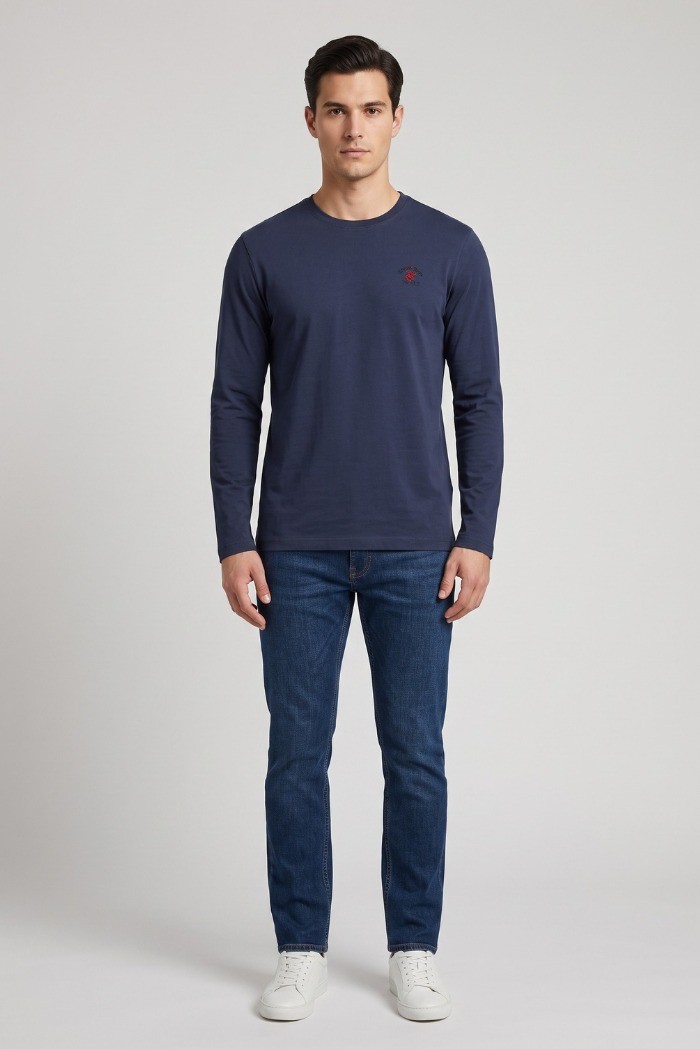 Beverly Hills Polo Club t-shirt a manica lunga con logo ricamato TS450048 [ed65d779]