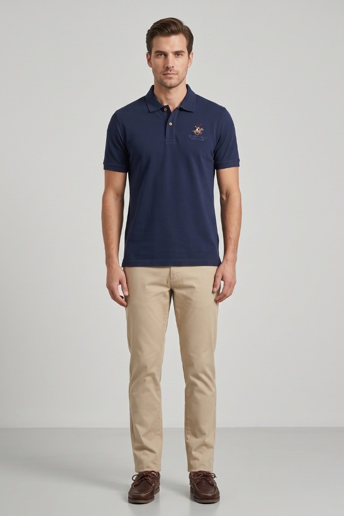 Beverly Hills Polo Club polo in jersey di misto lino P450105 [8fc13b9c]