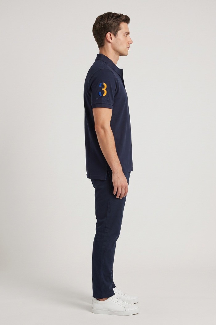 Beverly Hills Polo Club polo in piquet di cotone con logo grande P424112 [f333fc8a]