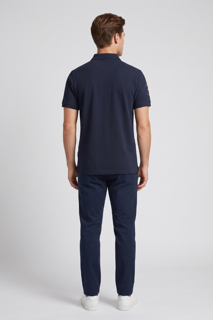 Beverly Hills Polo Club polo in piquet di cotone con logo grande P424112 [442e3d8e]