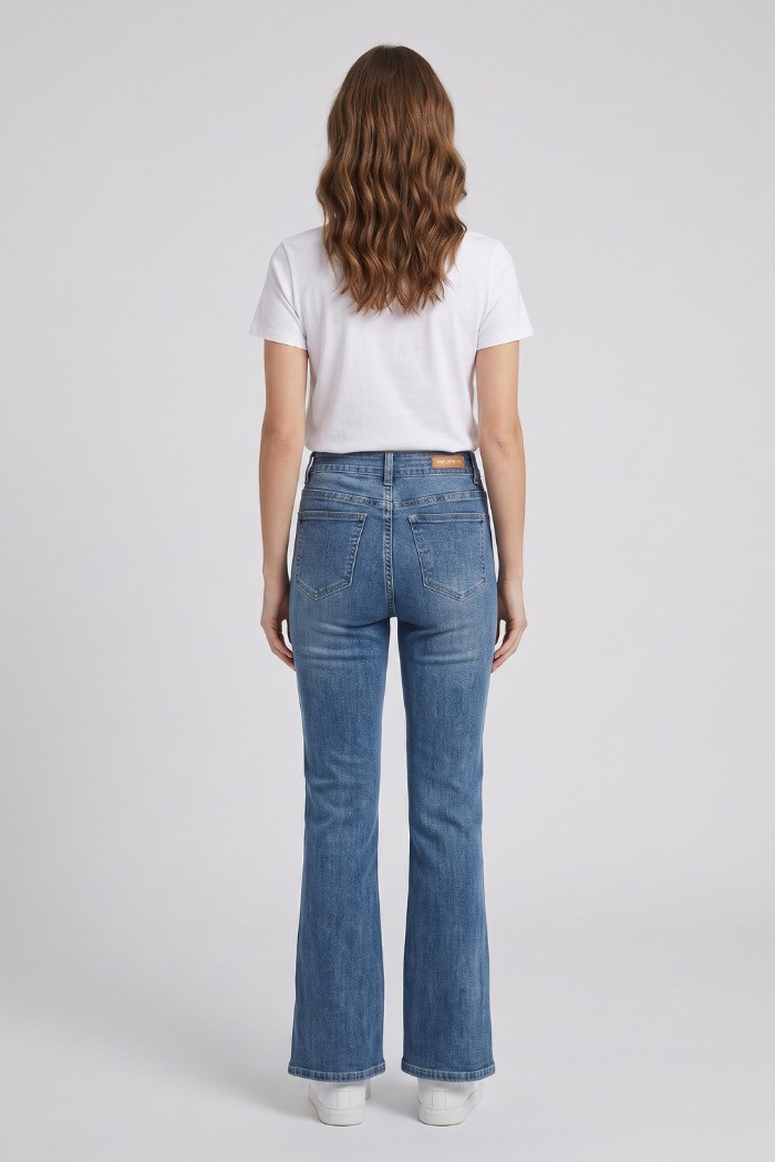 Influencer jeans 5 tasche in denim flare 03P102 [b3b74d10]