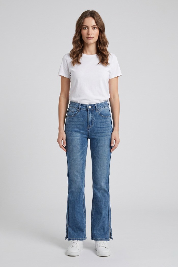 Influencer jeans 5 tasche in denim flare 03P102 [04aa8c14]