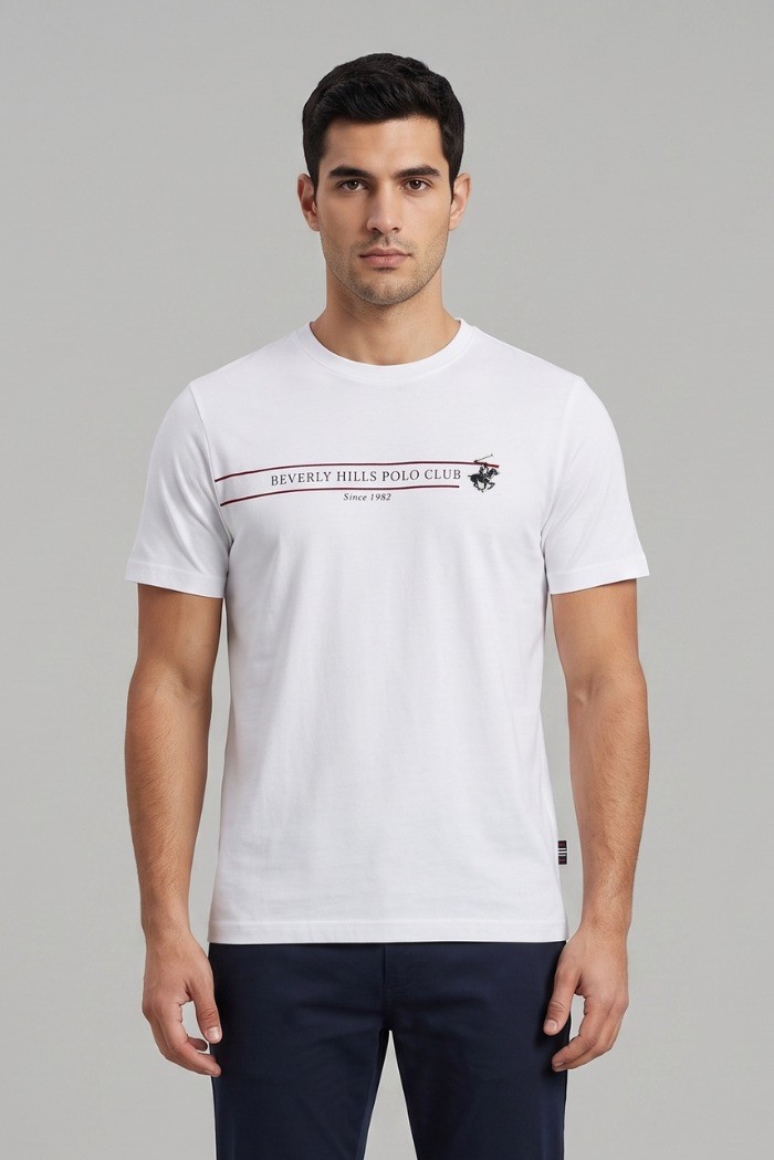 Beverly Hills Polo Club t-shirt in cotone con stampa frontale TS450036 [1ba2f603]