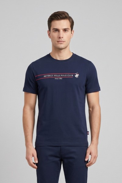 Beverly Hills Polo Club t-shirt in cotone con stampa frontale TS450036 [80bc4c05]