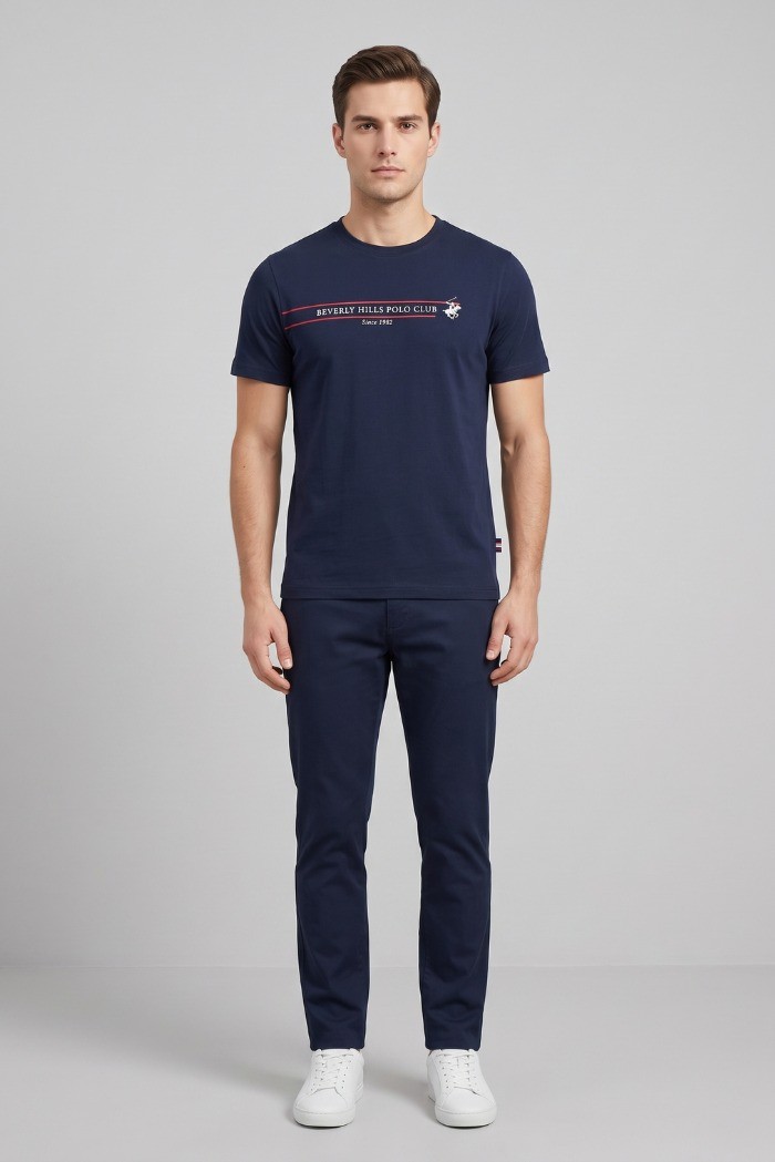 Beverly Hills Polo Club t-shirt in cotone con stampa frontale TS450036 [ee87ce0c]