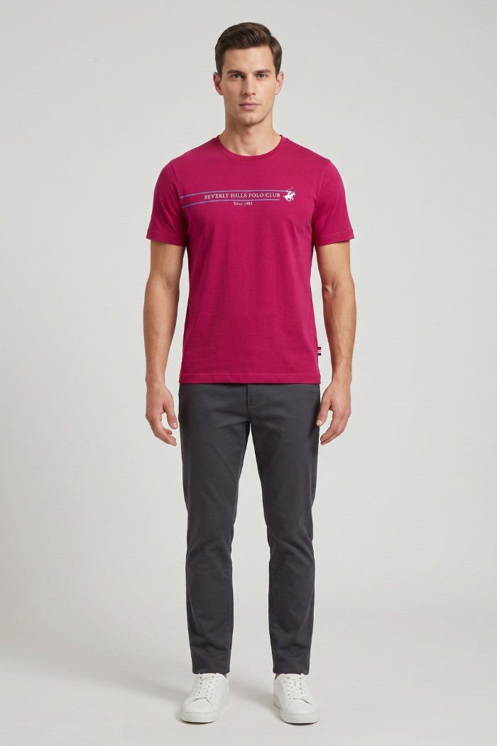 Beverly Hills Polo Club t-shirt in cotone con stampa frontale TS450036 [82aa4de9]