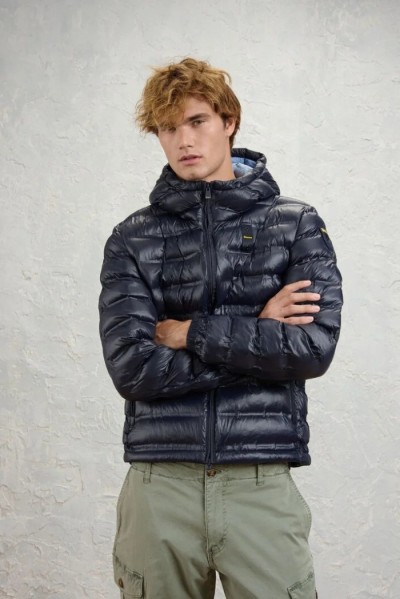 Blauer giubbetto termosaldato con cappuccio Charles 26WBLUC02218-007284 [51d17ea2]