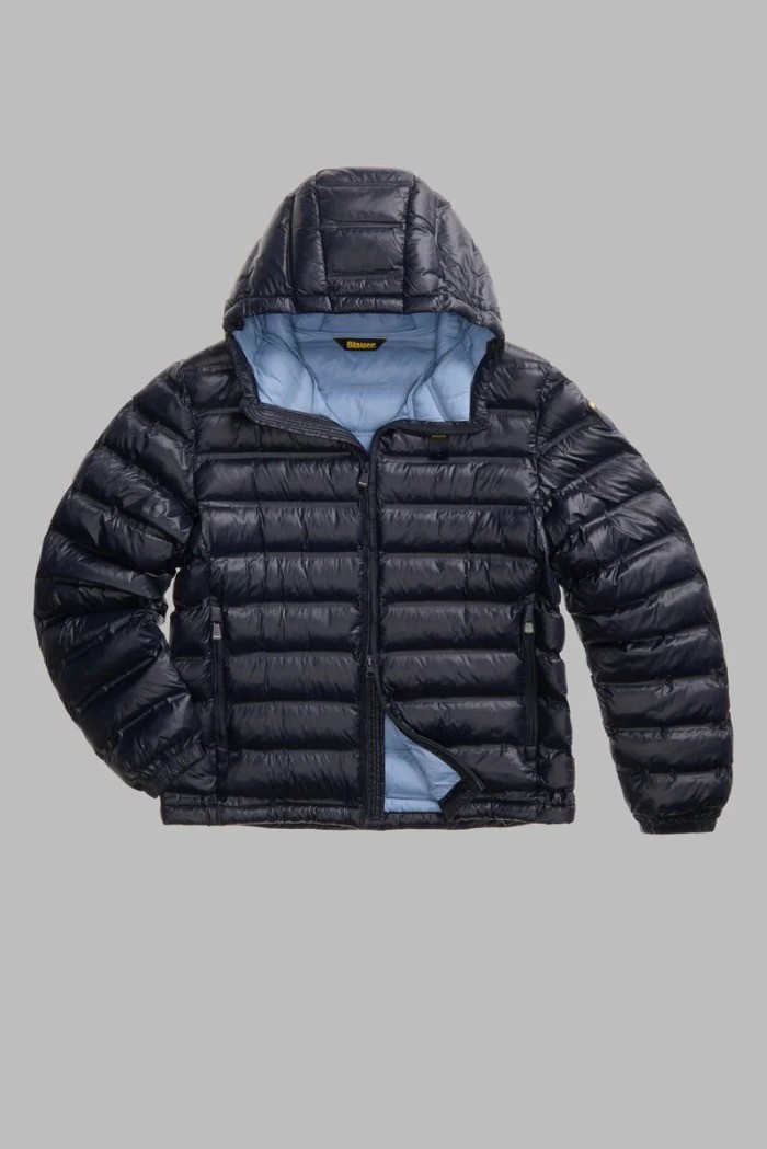 Blauer giubbetto termosaldato con cappuccio Charles 26WBLUC02218-007284 [8da77ab1]