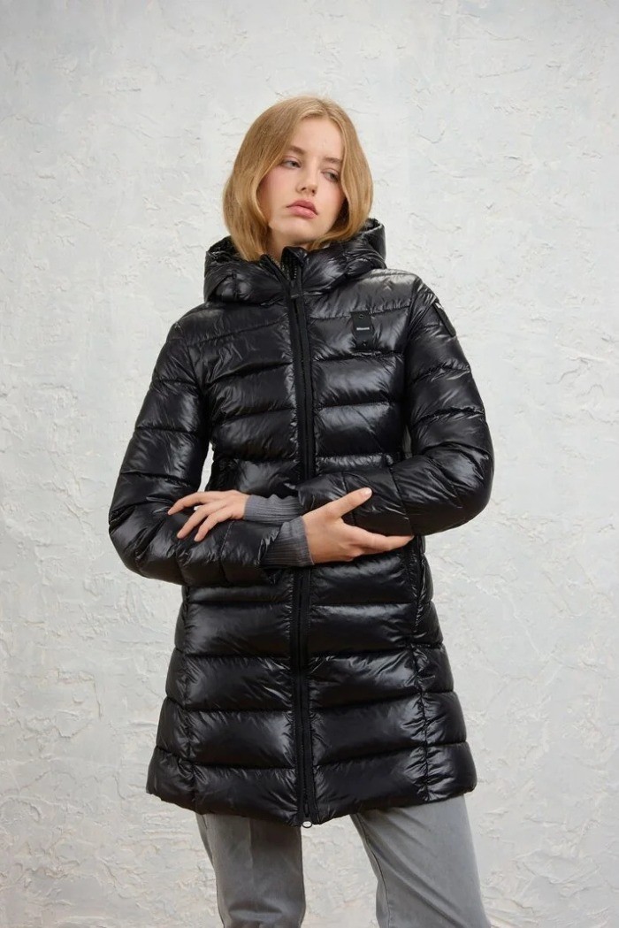 Blauer piumino lungo micro rip Adelaide 26WBLDK02073-006648 [79f5f45f]