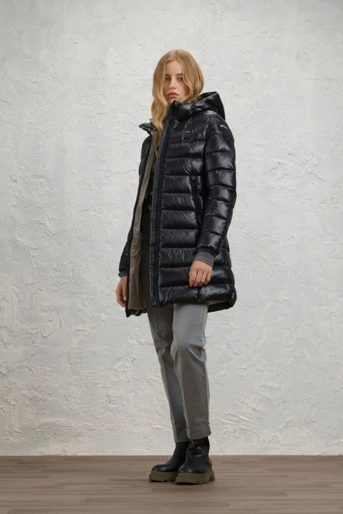 Blauer piumino lungo micro rip Adelaide 26WBLDK02073-006648 [17ce7656]