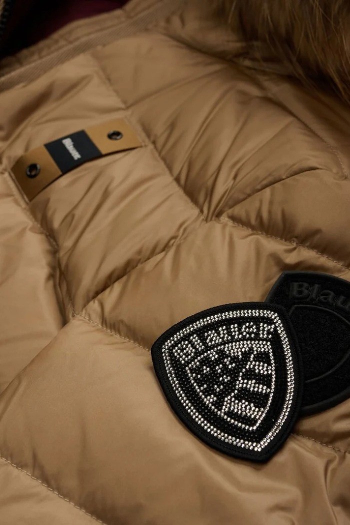 Blauer piumino a righe con cappuccio Arcadia 26WBLDC03038-006047 [1e8b3032]
