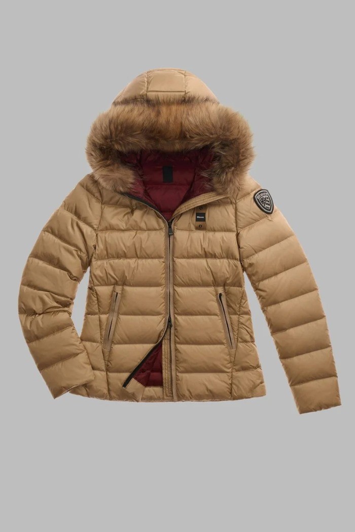 Blauer piumino a righe con cappuccio Arcadia 26WBLDC03038-006047 [a996f136]