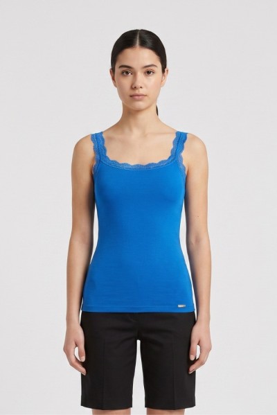 Influencer top con dettagli in pizzo 03G0358 [d14ee068]