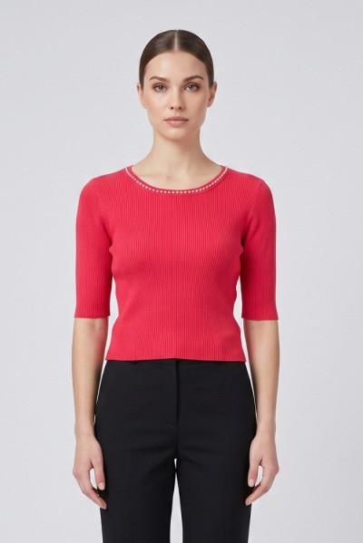 Fracomina maglia cropped a costine fr26st7008k52401 [97abdd27]