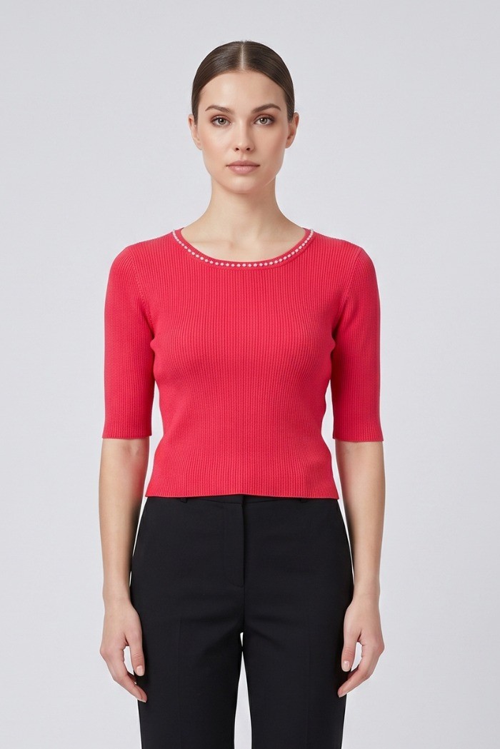 Fracomina maglia cropped a costine fr26st7008k52401 [97abdd27]