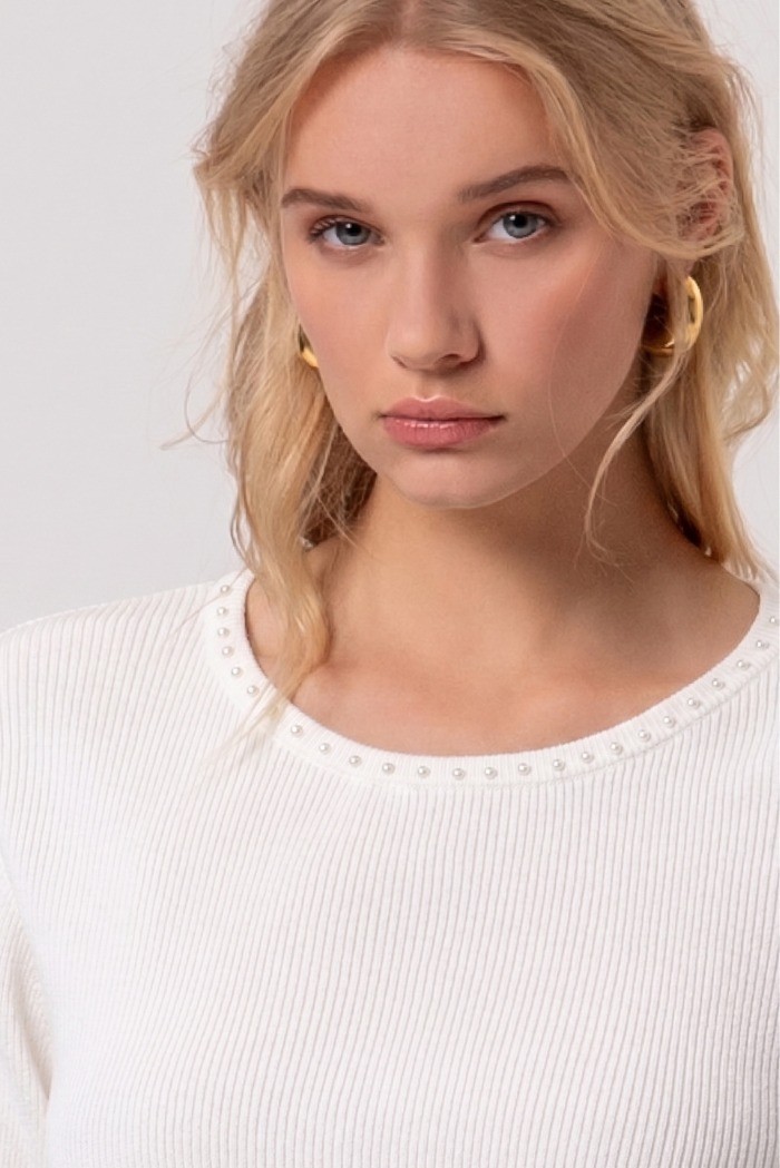 Fracomina maglia cropped a costine FR26ST7008K52401 [49d813ff]