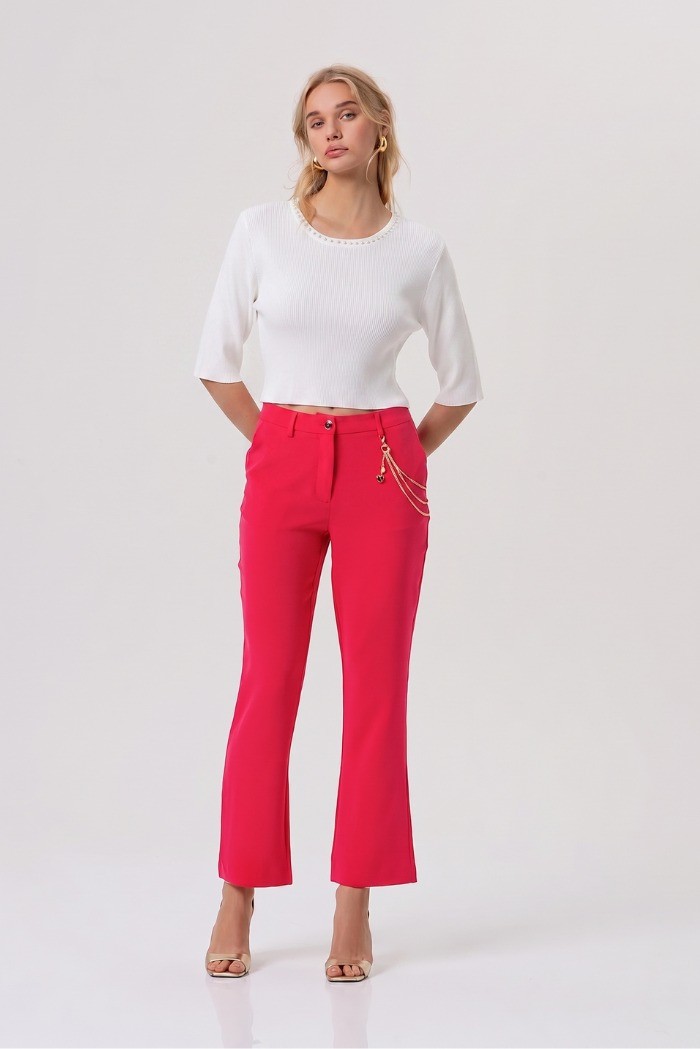 Fracomina maglia cropped a costine FR26ST7008K52401 [4c8854e1]