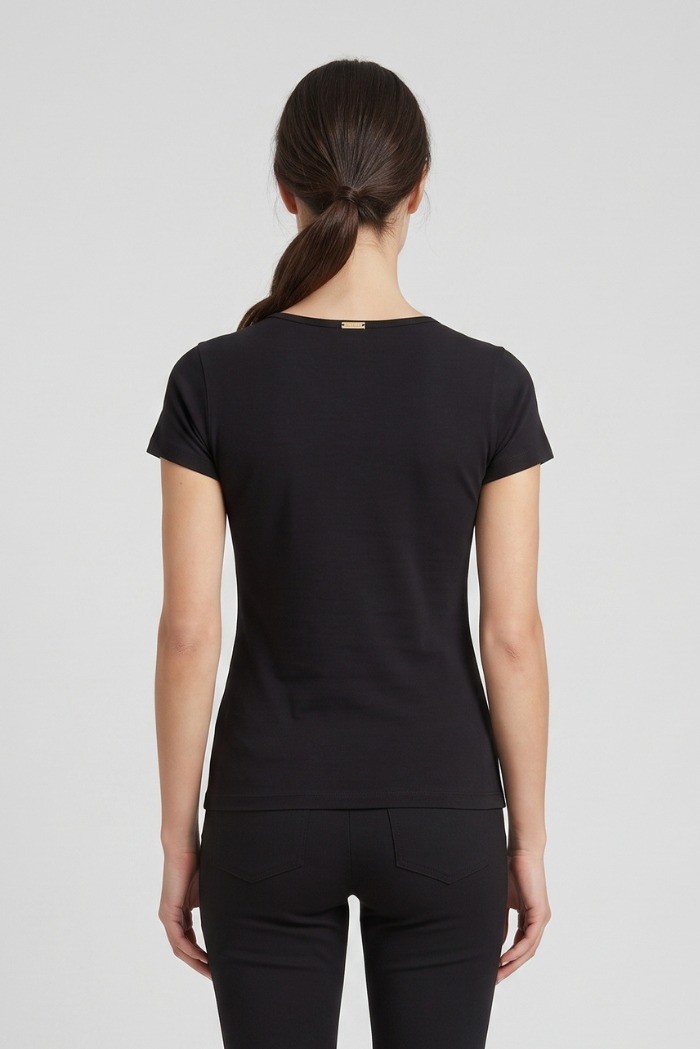 Influencer t-shirt in cotone con dettaglio floreale 05AB233 [91c243e2]