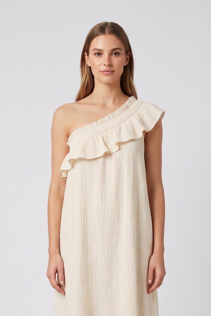 Influencer abito lungo in cotone 05B10466 [b40e98b8]