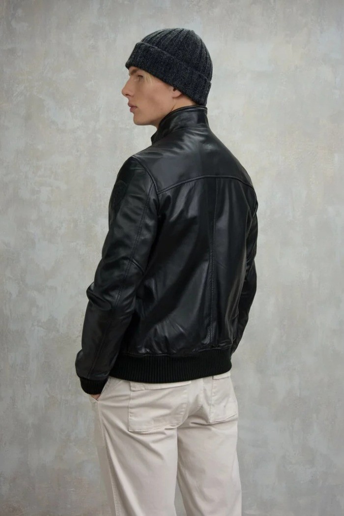 Blauer bomber in morbida pelle Petrel 26WBLUL01537-007340 [518e4071]