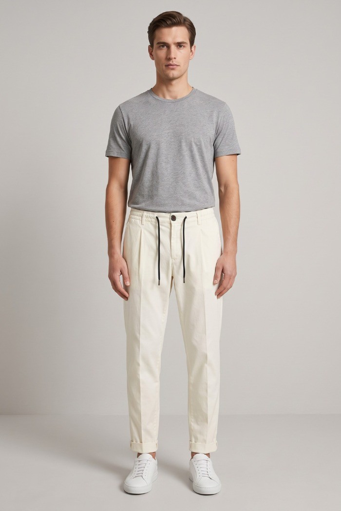 Camouflage pantalone con laccio in misto cotone FRANK-N21 [a98eae27]