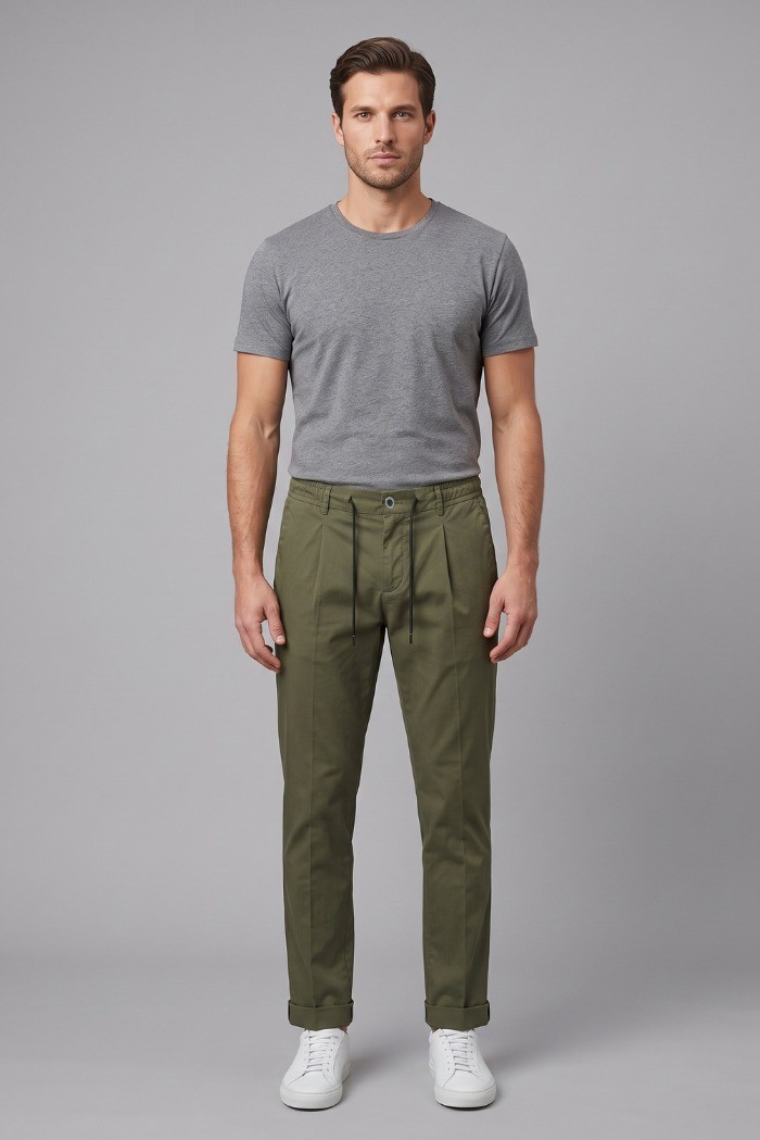 Camouflage pantalone con laccio in misto cotone FRANK-N21 [8a890d87]
