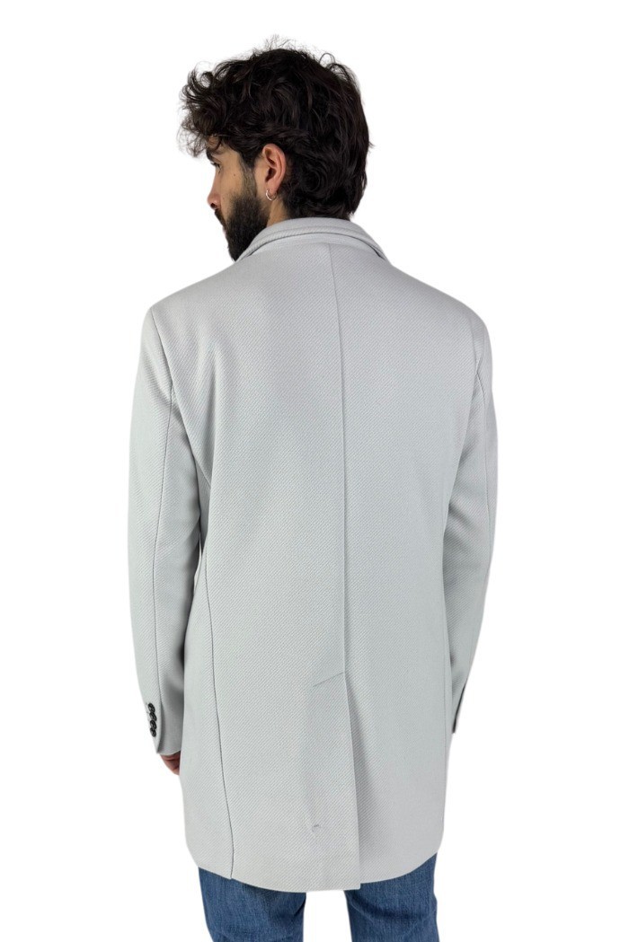 Two-Bi cappotto in misto lana con tessuto diagonale CAPP234 [25a7befa]
