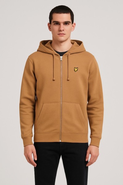 Lyle & Scott felpa con cappuccio con zip in jersey di cotone loopback ML420VOG [38ae0bc8]