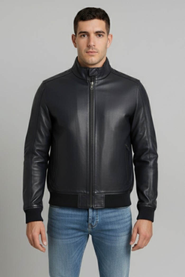 Markup giubbino in ecopelle con collo lupetto MK24005 [54084c71]