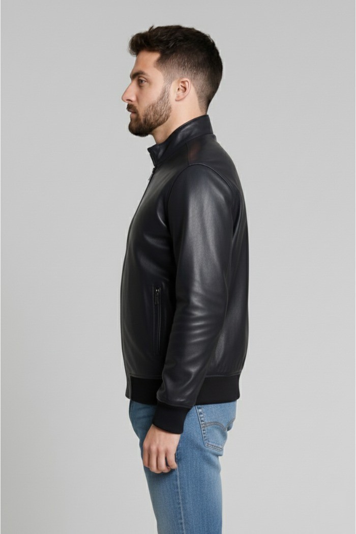Markup giubbino in ecopelle con collo lupetto MK24005 [8d2e0f7c]