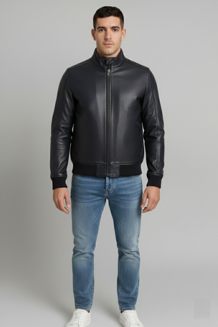Markup giubbino in ecopelle con collo lupetto MK24005 [3f638966]