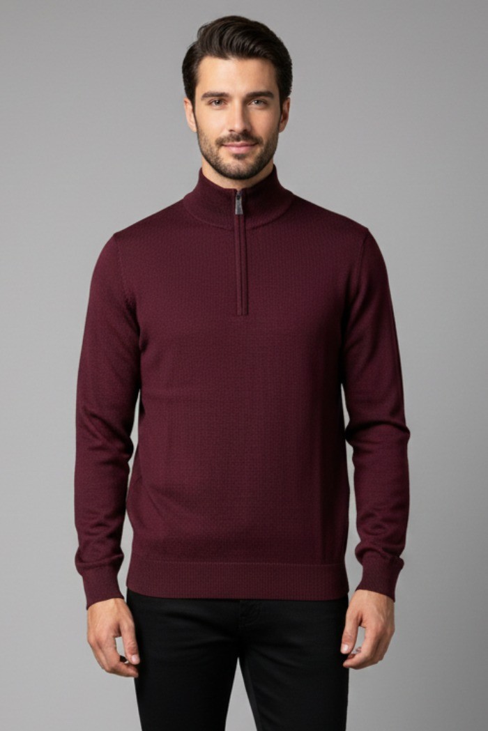 Baci & Abbracci lupetto mezza zip in misto viscosa 450002 [8a21af5f]
