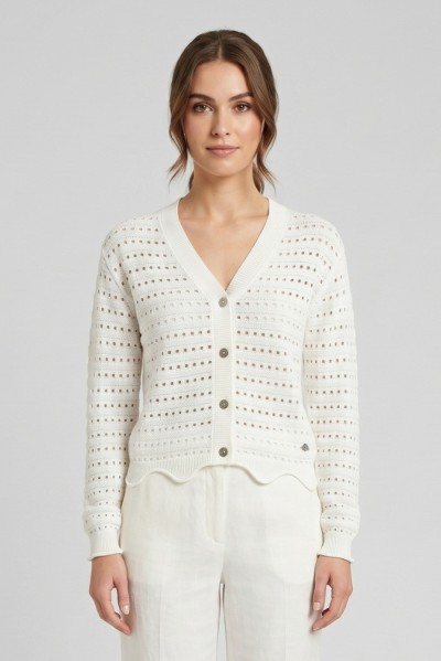 Fresh Flower cardigan con lavorazione traforata FD477 — 805219040080206_1