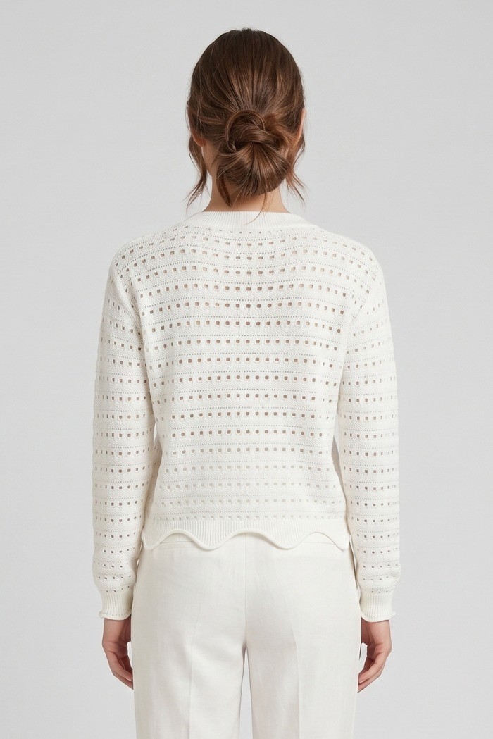 Fresh Flower cardigan con lavorazione traforata FD477 [516b38a4]