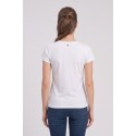 Fresh Flower t-shirt in cotone con risvolti e strass FD567 [812f8827]