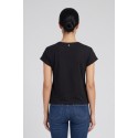 Fresh Flower t-shirt in cotone con risvolti e strass FD567 [aa2d30ab]