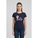 Fresh Flower t-shirt in cotone con vespa stampata FD569 [bb1a5937]