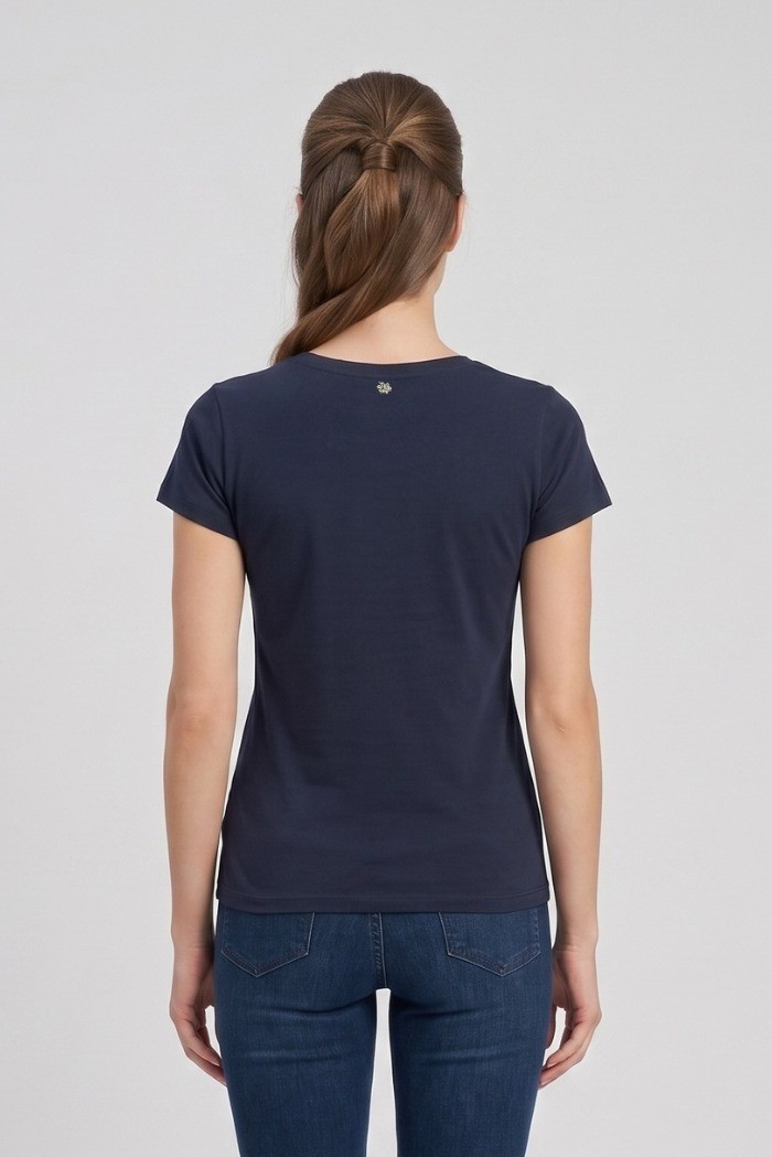 Fresh Flower t-shirt in cotone con vespa stampata FD569 [623c1a3a]