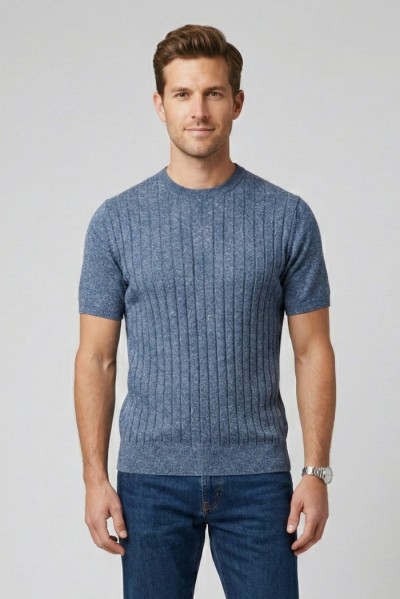 Markup maglia girocollo in misto lino MK1900045 — 805219040078113_1