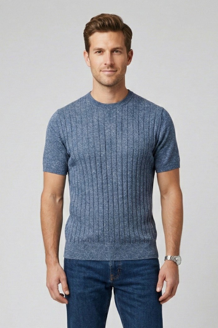 Markup maglia girocollo in misto lino MK1900045 [f9578f6c]