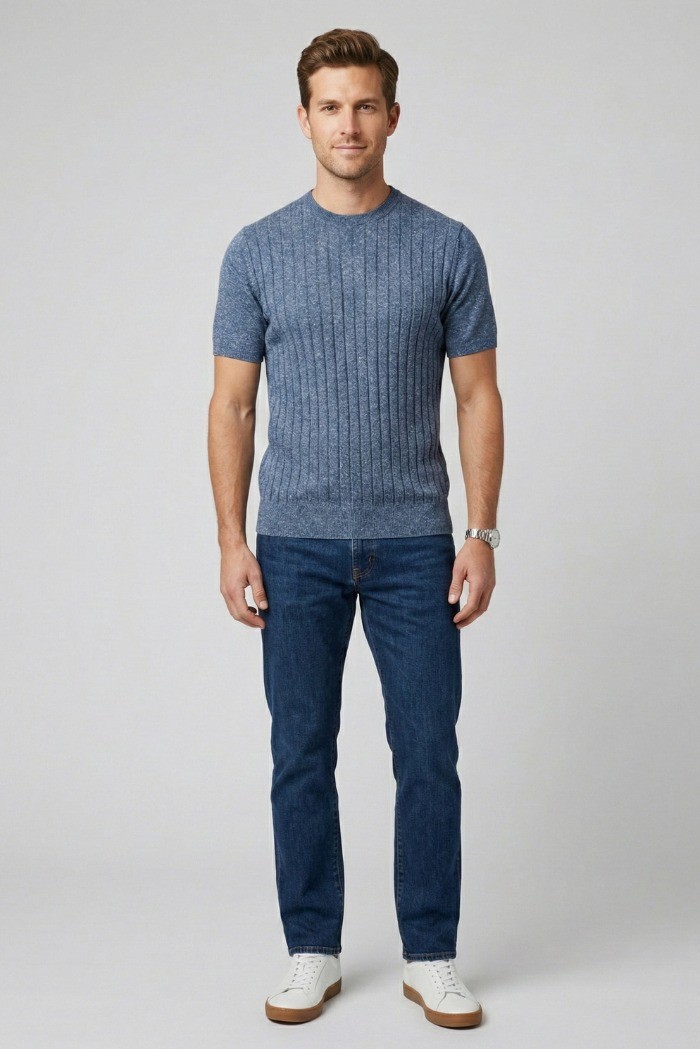 Markup maglia girocollo in misto lino MK1900045 [976c0d65]