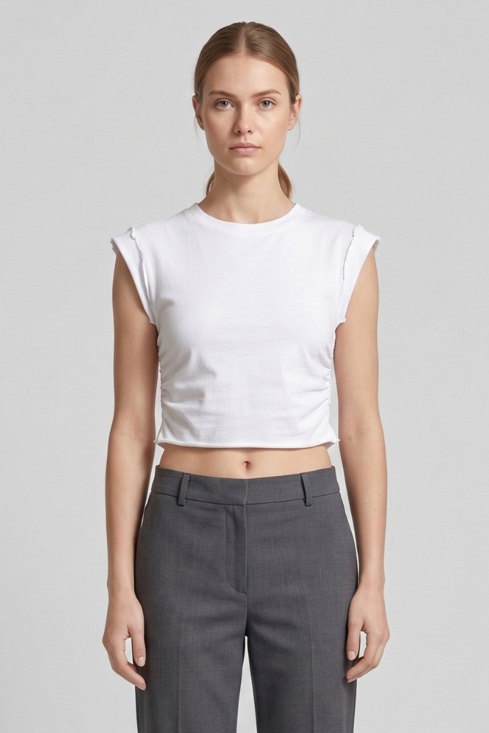 Blash t-shirt cropped giromanica in cotone BS1710006 [f08f3ae4]
