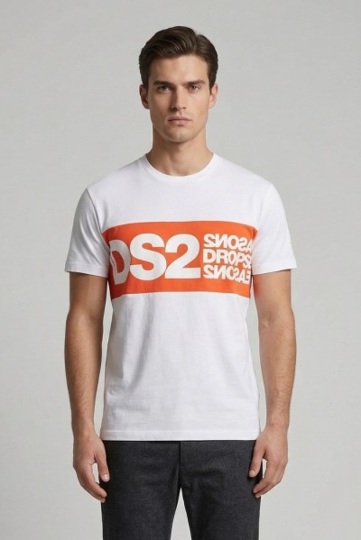 Drop Season 2 t-shirt girocollo in cotone con stampa SS26214 [4084e095]