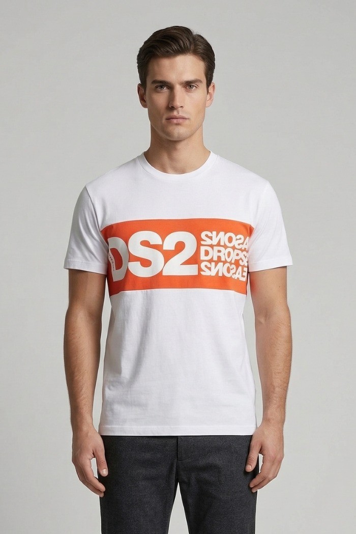 Drop Season 2 t-shirt girocollo in cotone con stampa SS26214 [4084e095]