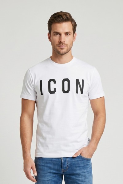 Icon t-shirt in cotone con maxi stampa logo IUT001 [572e9e90]