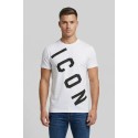 Icon t-shirt in cotone con stampa logo trasversale IUT006 [13d36da4]